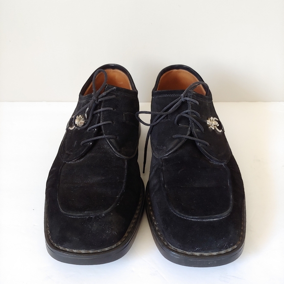 Cesare Paciotti Suede Lace Up Oxfords Loafers Black Size 7 - Picture 5 of 16